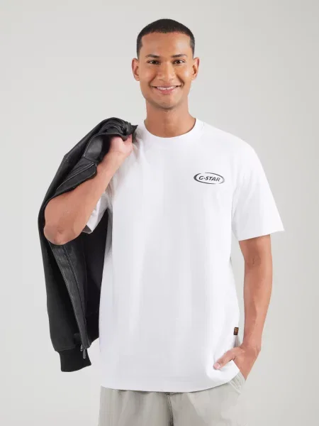 G-Star Raw Tricou Logo alb