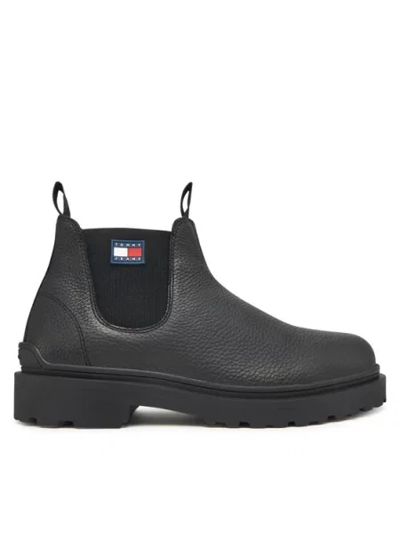 Kotníková obuv s elastickým prvkem Tommy Jeans černé