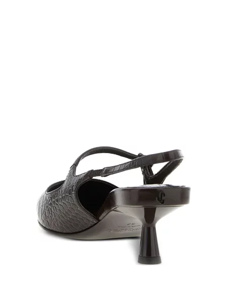 Czółenka Jimmy Choo z otwartą piętą brązowa