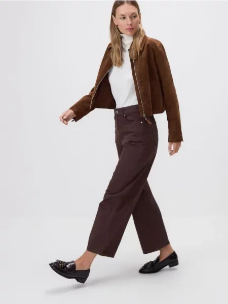 Reserved Джинси-кюлоти dark grey jeans сірі