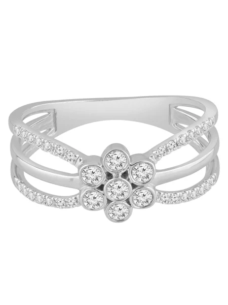 Diamant Exquis Prsteň Ring aus Weißgold mit Diamant strieborná