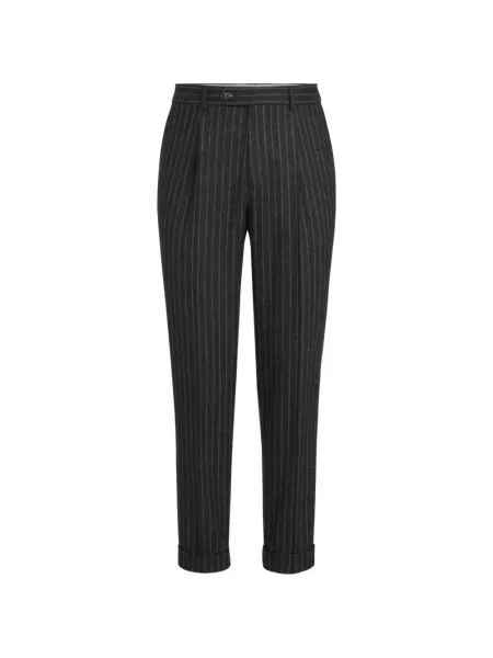 Pantaloni Brunello Cucinelli de lână cu dungi gri