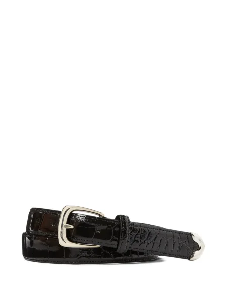 Cu centură curea Ralph Lauren Purple Label din piele negru