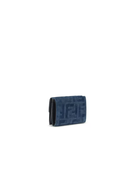 Portfel Fendi z logo niebieski