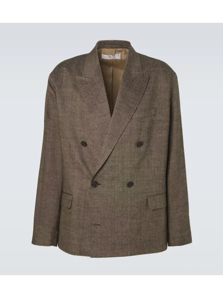 Laneni blazer Our Legacy dvojno zapenjanje rjava