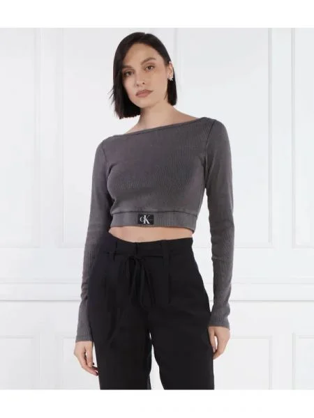 Calvin Klein Jeans Bluză | Cropped Fit gri