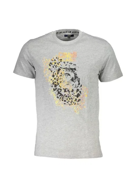 Tricou Cavalli Class cu imagine cu model leopard gri
