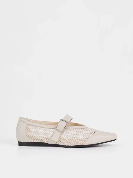 Кожаные балетки Vagabond бежевые