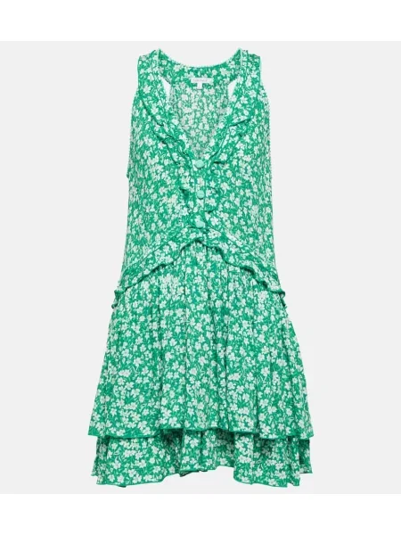 Rochie Poupette St Barth cu model floral verde