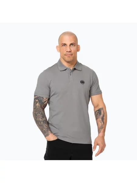Tricou polo pentru bărbați Pitbull Polo Jersey Small Logo grey gri