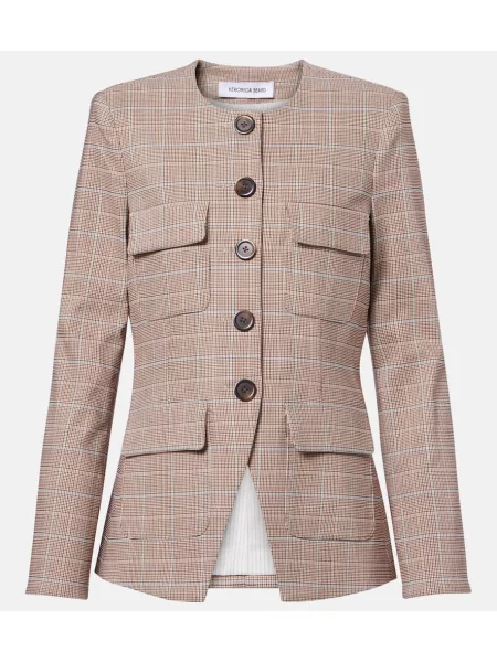 Sacou Veronica Beard în carouri bej