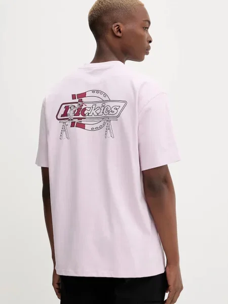 Тениска Dickies лилаво с принт виолетово