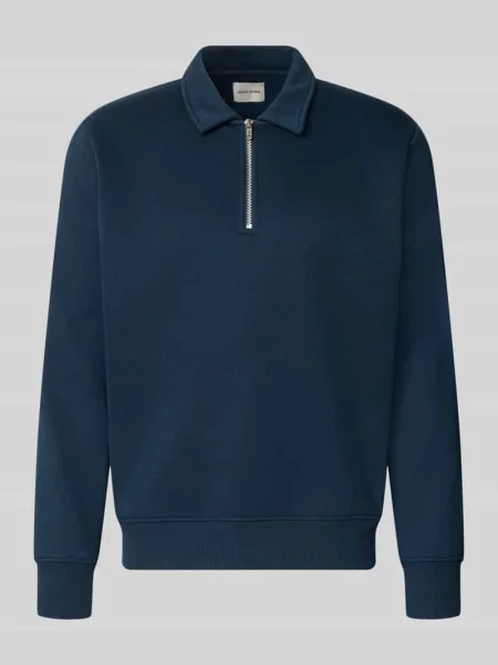 Bluza o kroju regular fit z dodatkiem bawełny model Bradley' Jack & Jones granatowa