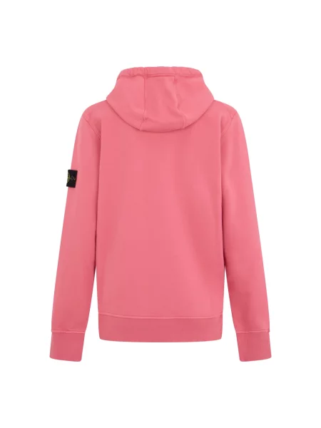 Bluza z kapturem Stone Island polarowa z kapturem z kamieniami różowa