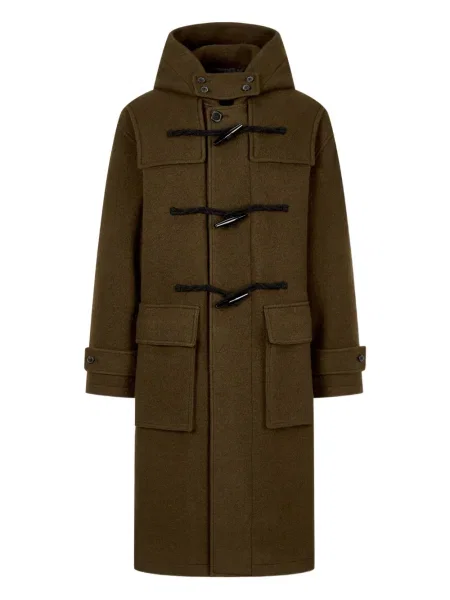 Bouclé palton duffle Studio Tomboy cu glugă maro