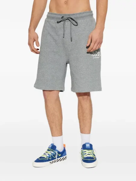 Pantaloni scurți L/ab C/o Off-white cu imagine cu cordon alb