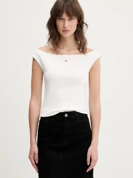 Τοπ Tommy Jeans λευκό