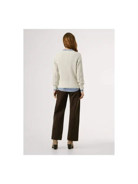 Sweter Pepe Jeans z dżerseju biały