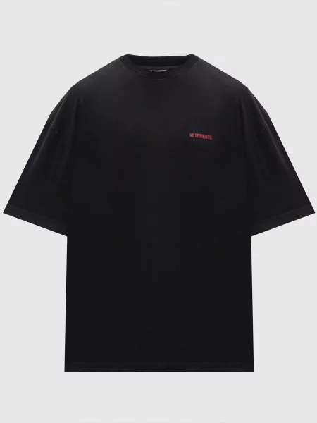 Футболка з принтом логотипа Vetements чорна