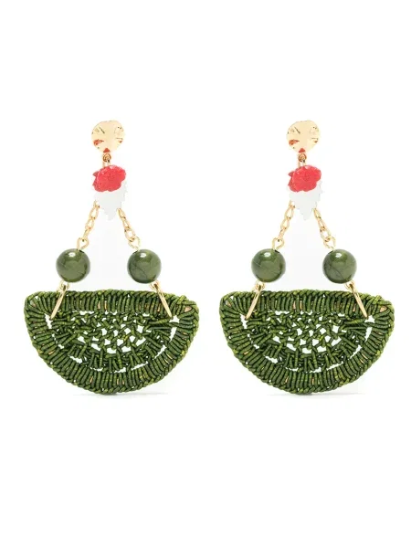 Обеци Amir Slama зелено