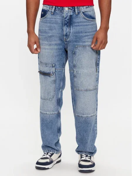 Tommy Jeans Blugi Aiden Baggy Tapered Cargo albastru