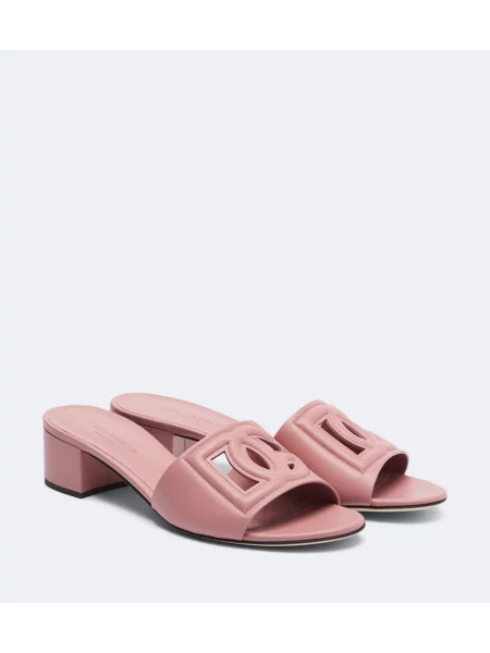 Papuci tip mules Dolce&gabbana din piele roz