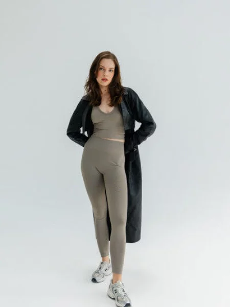 Legginsy modelujące do jogi Moonholi Malibu Evenings z wysokim stanem szare
