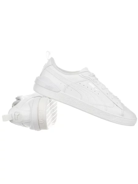 Pantofi Puma din piele de căprioară alb