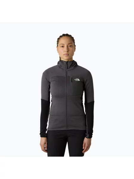 Bluză pentru femei The North Face Polartec Powergrid Stormgap Hoodie anthracite grey/bla gri