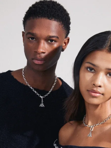 Pilgrim Obeski / srebrna / transparentna črna