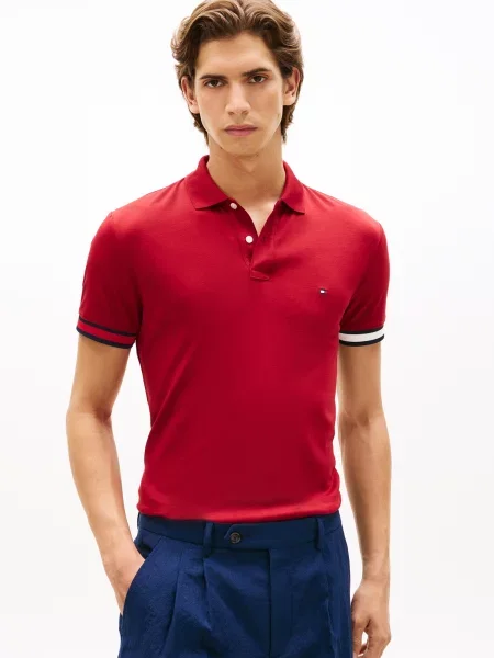 TOMMY HILFIGER Tričko námornícka modrá / červená biela