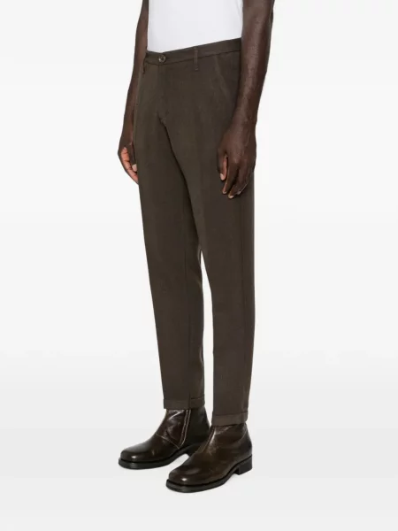 Pantaloni Imperial cu model herringbone maro