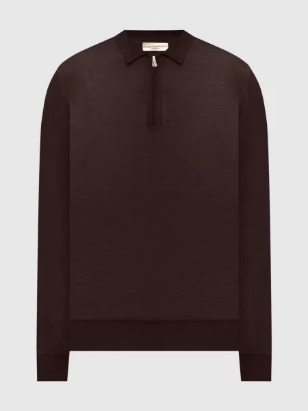 Поло з вовни мериноса Cashmere&whiskey коричневе