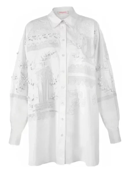 Cămașă Carolina Herrera cu broderie alb