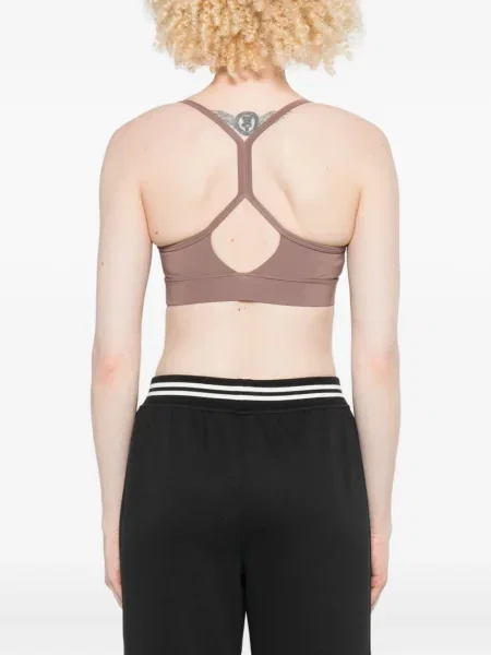 Sutien New Balance cu broderie din satin alb