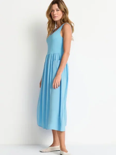 Rich & Royal Sukienka Z Mieszanki Materiałów blau niebieska