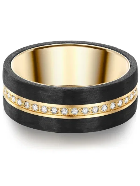 Trilani Inele galben auriu transparent negru