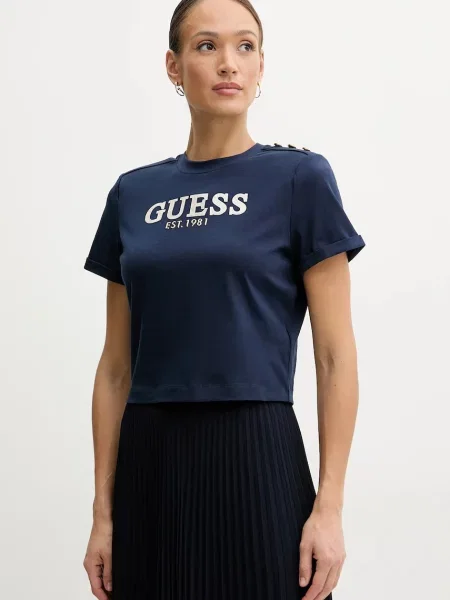 Тениска Guess тъмносиньо