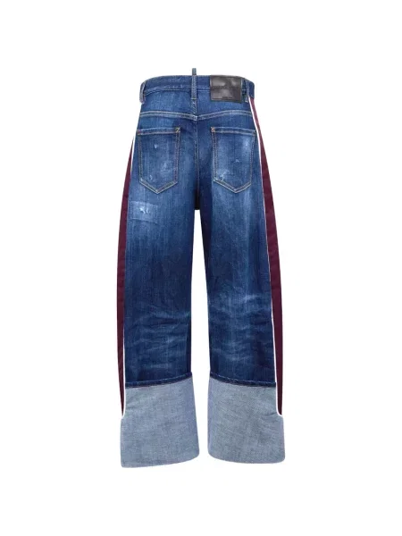 Blugi Dsquared2 zdrențuiți cu dungi albastru