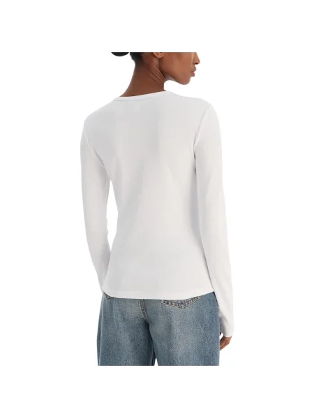 Tricou mânecă lungă Calvin Klein Jeans alb