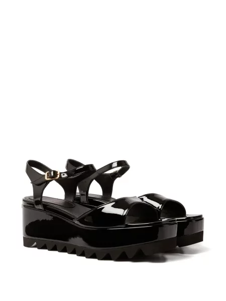 Sandale Stella Mccartney cu platformă cu cataramă negru