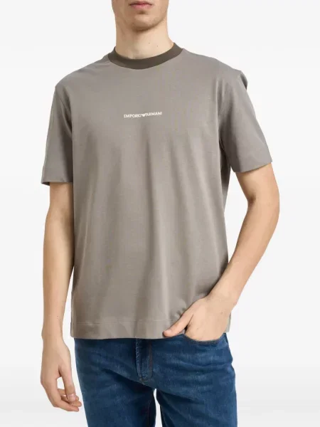 Tricou Emporio Armani cu decolteu rotund gri