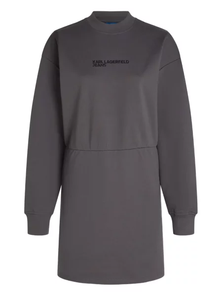Rochie din denim Karl Lagerfeld Jeans de costum gri