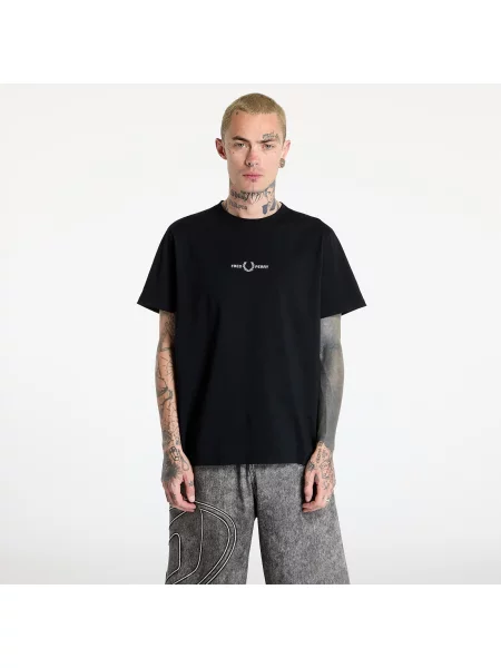 Tričko Fred Perry s výšivkou čierna