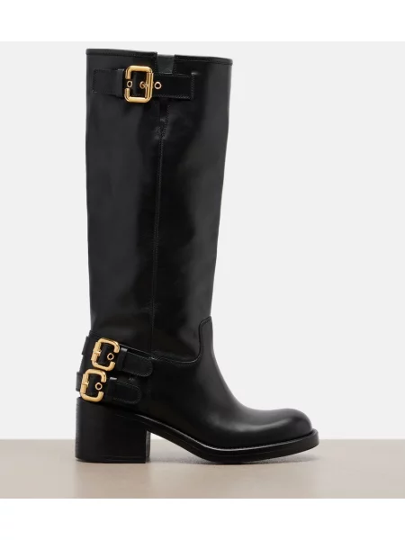 Botine Chloé din piele negru