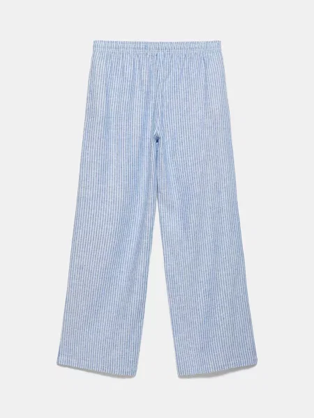 Pull&Bear Pantaloni albastru deschis alb