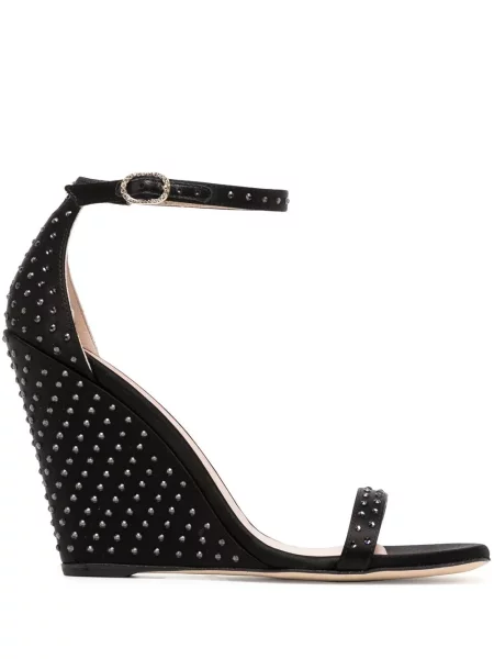 Sandale Stuart Weitzman cu pană cu tepi negru
