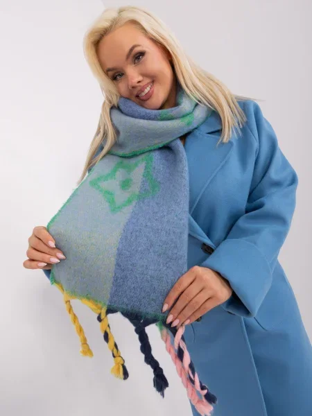Fular Fashionhunters cu franjuri verde