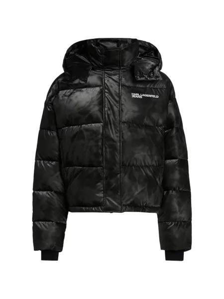 Decupat geacă de blugi Karl Lagerfeld Jeans negru