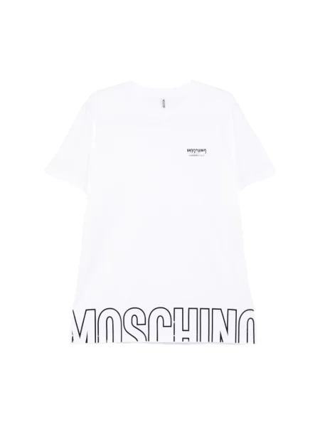 Koszulka Moschino z krótkim rękawem z logo biała